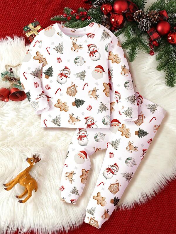 Pijama navideña unisex, 2 piezas