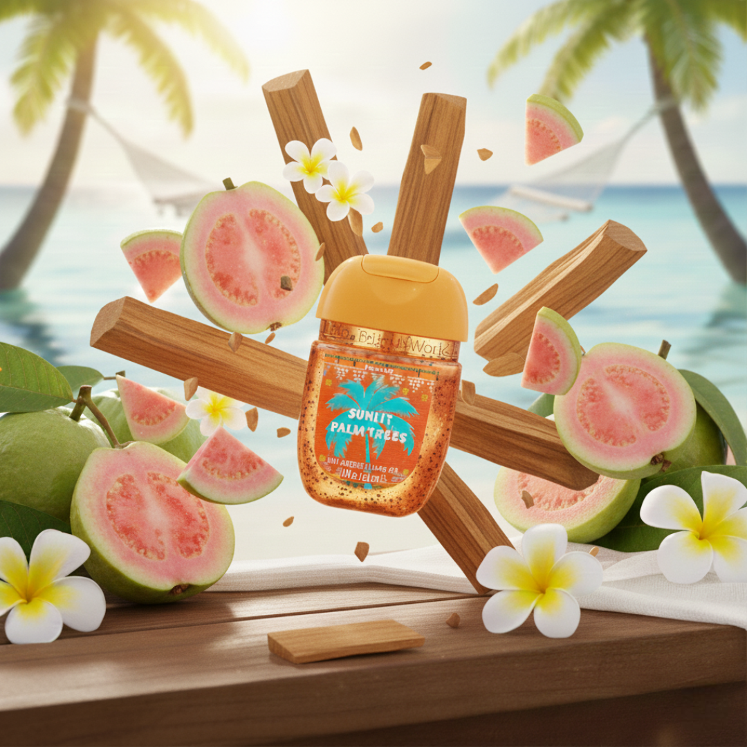 Gel Antibacterial Sunlit Palm Trees