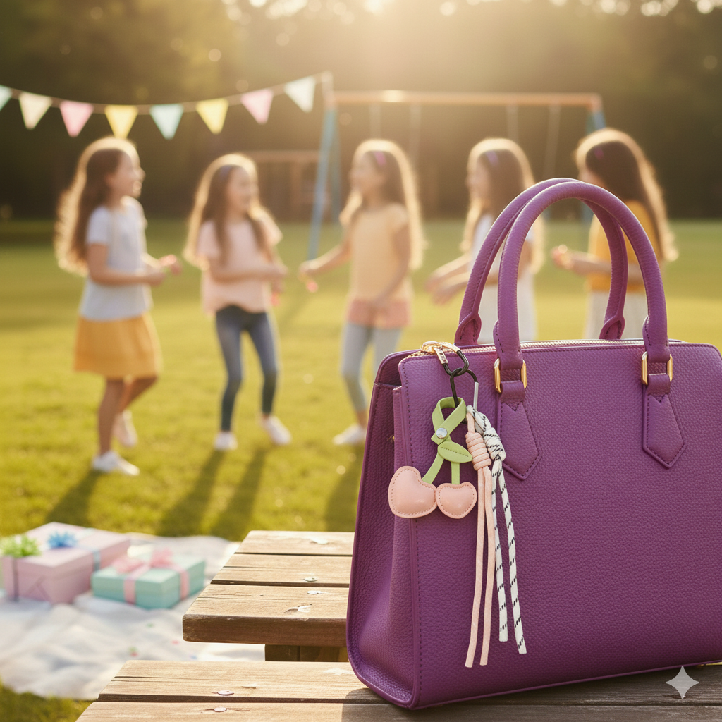 Charm de cerezas rosas