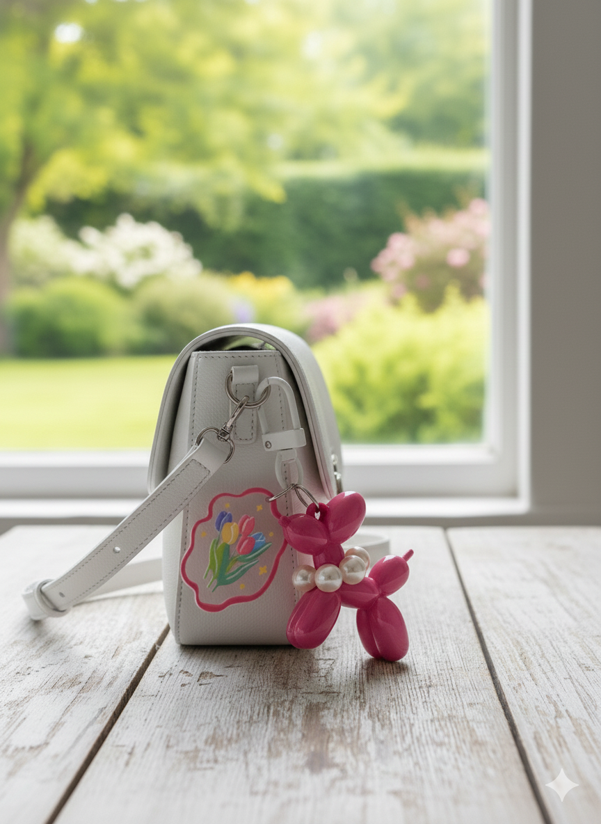 Llavero perro con perlas